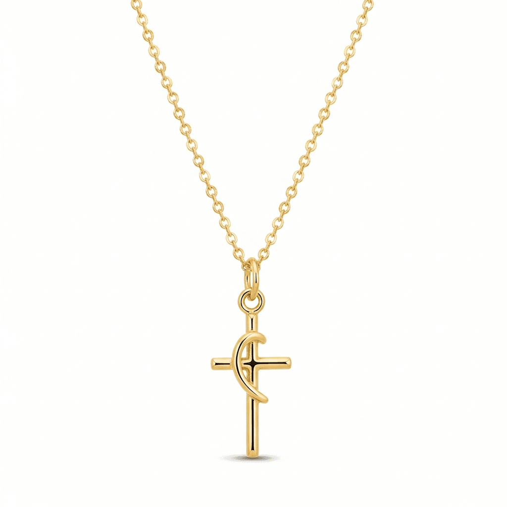 Curlie Girlie Cross Necklace